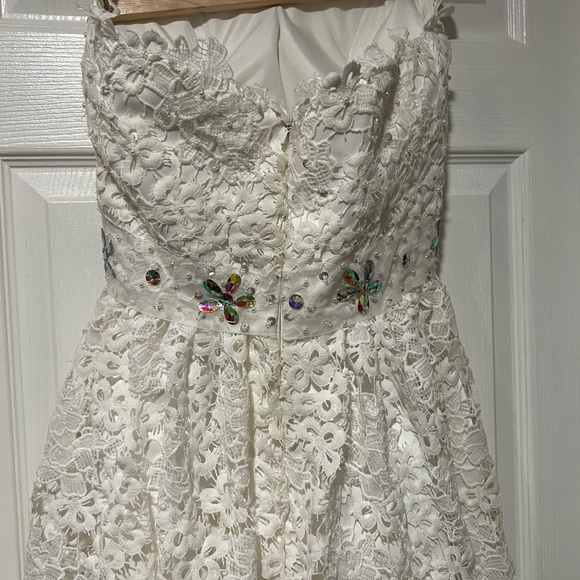 White Lace Prom Dress - Picture 8 of 12